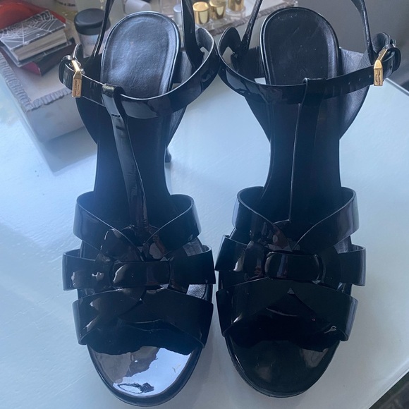 SAINT LAURENT tribute Elegant Black Strappy Sandals patent leather black 41 - Picture 8 of 10